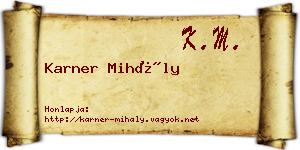 Karner Mihály névjegykártya